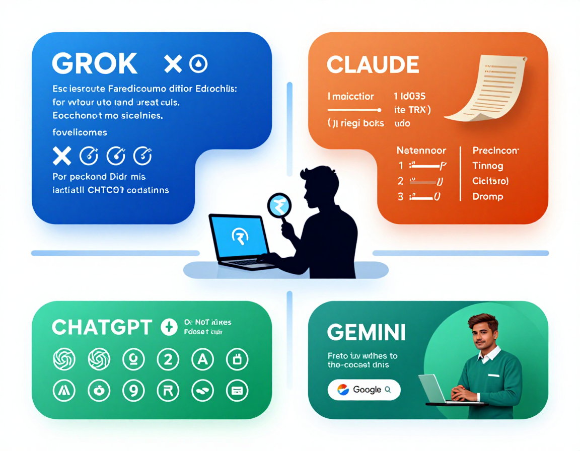 Grok vs Claude vs ChatGPT vs Gemini Comparison